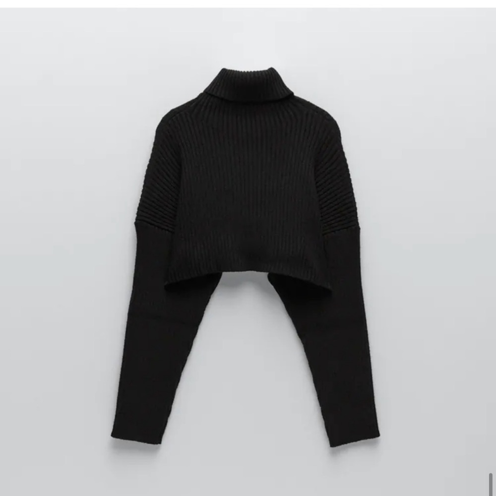 Zara black cropped turtleneck